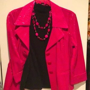 2-pc Hot Pink Necklace & Earring Set